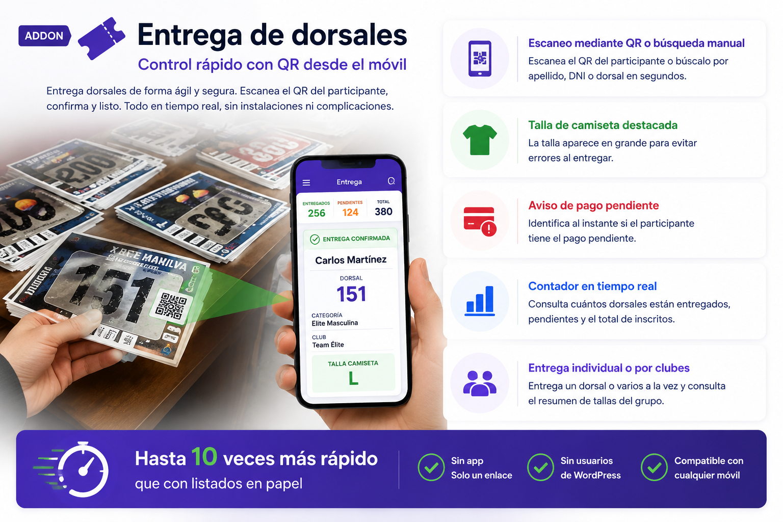 Herramienta entrega de dorsales